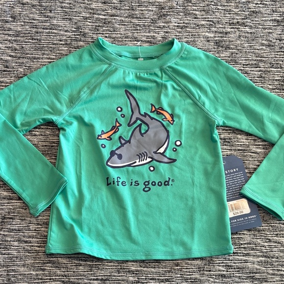 Life Is Good Other - Life Is Good Kids' Teal Shark Rashguard